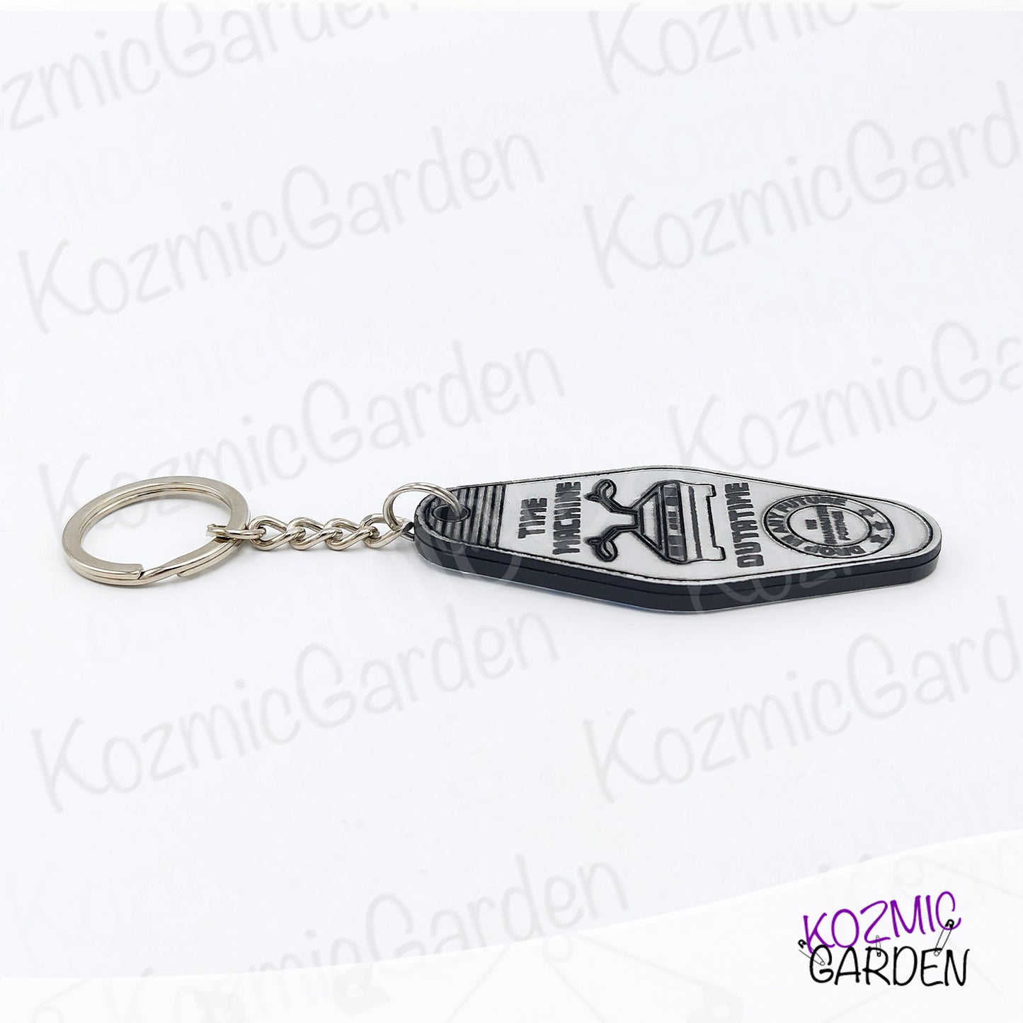 Back to the Future DeLorean Keychain – “Time Machine” OUTATIME – 80's Movie Accessory