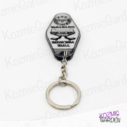 Back to the Future DeLorean Keychain – “Time Machine” OUTATIME – 80's Movie Accessory