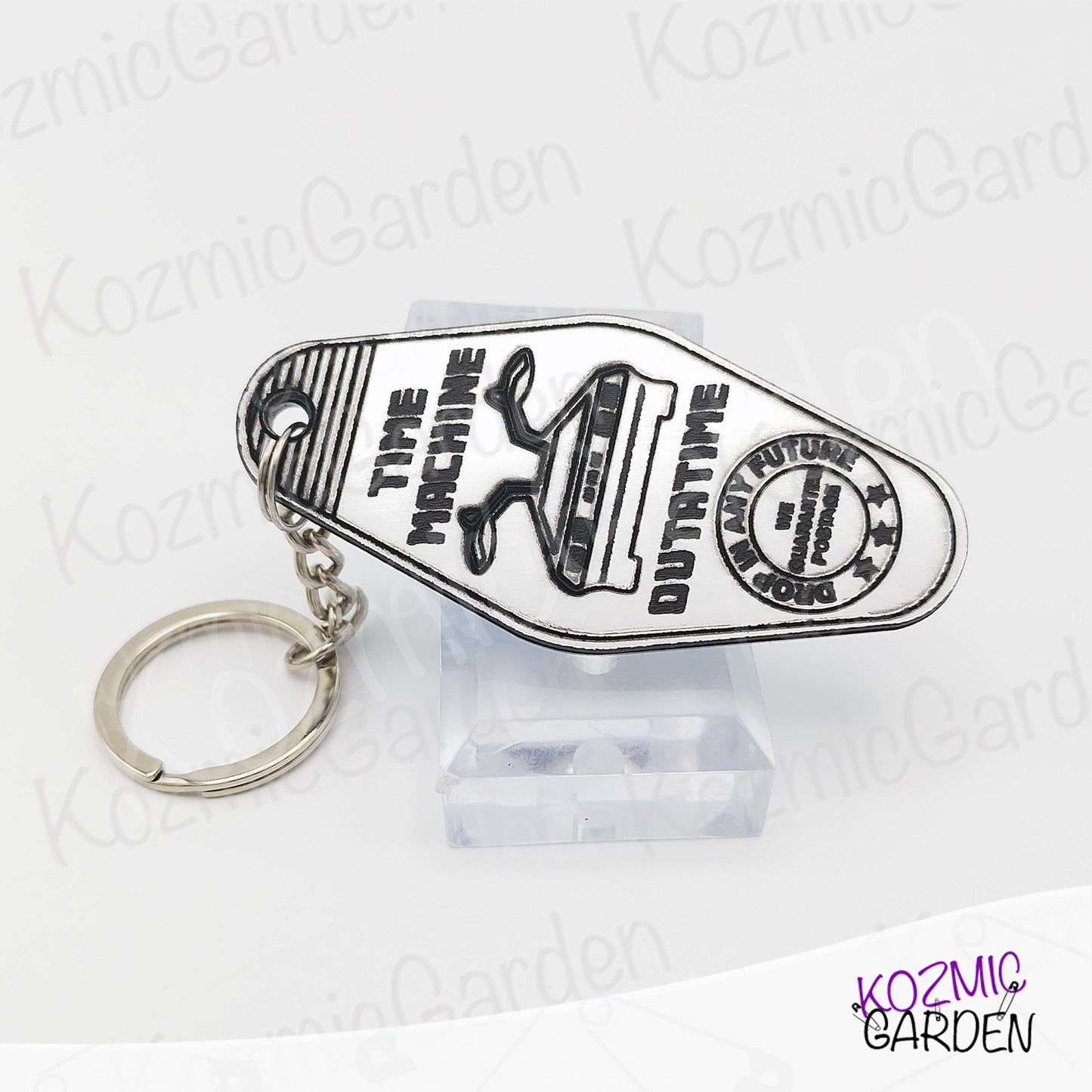 Back to the Future DeLorean Keychain – “Time Machine” OUTATIME – 80's Movie Accessory