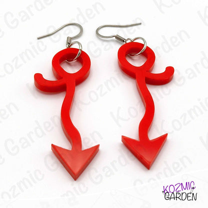 Red Demon Tail Earrings – Tiny Devils, Big Personality