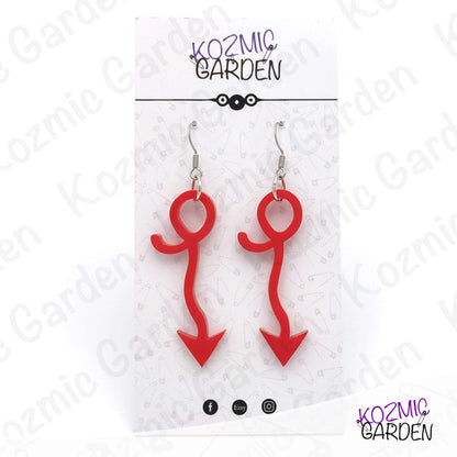 Red Demon Tail Earrings – Tiny Devils, Big Personality