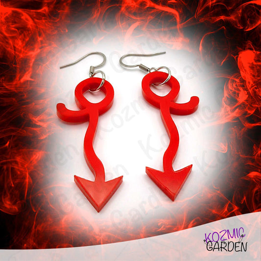 Red Demon Tail Earrings – Tiny Devils, Big Personality