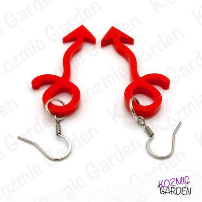 Red Demon Tail Earrings – Tiny Devils, Big Personality
