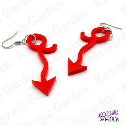 Red Demon Tail Earrings – Tiny Devils, Big Personality