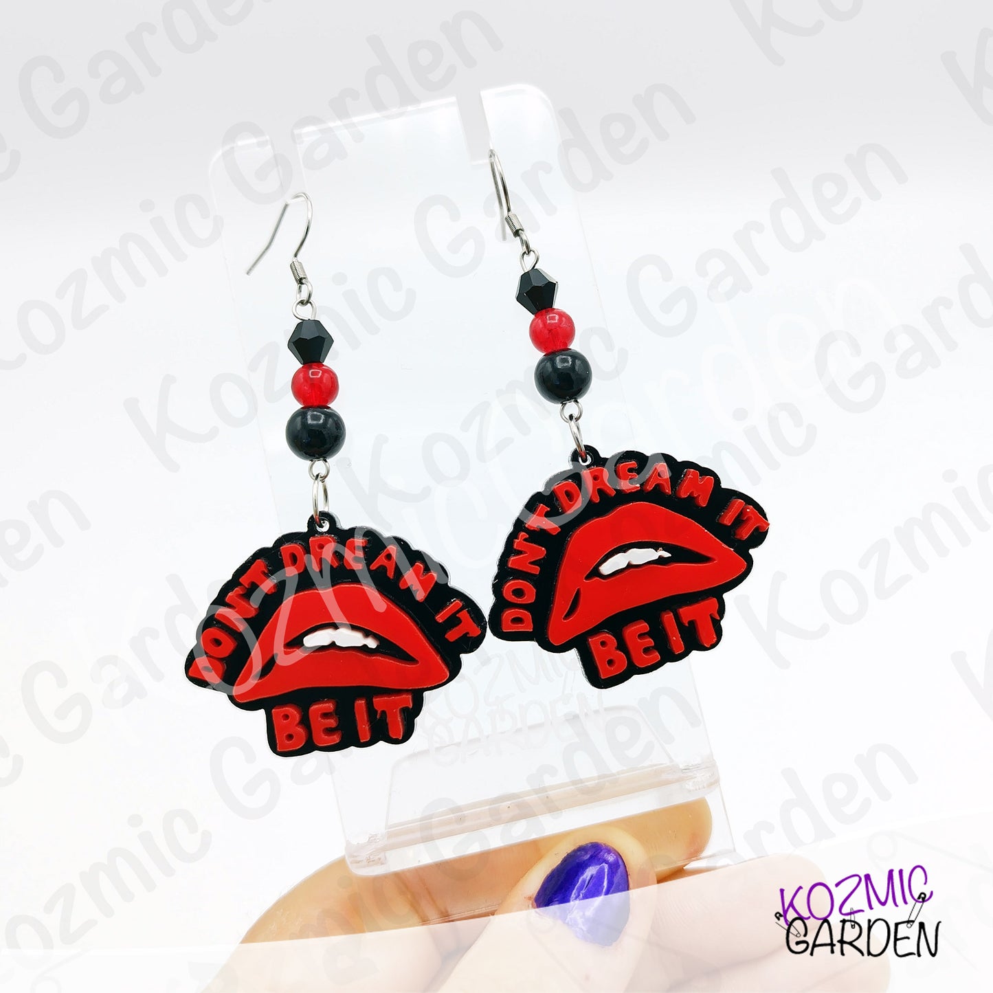 "Don't Dream It, Be It" Earrings - Rocky Horror Picture Show Inspired Lips Dangles