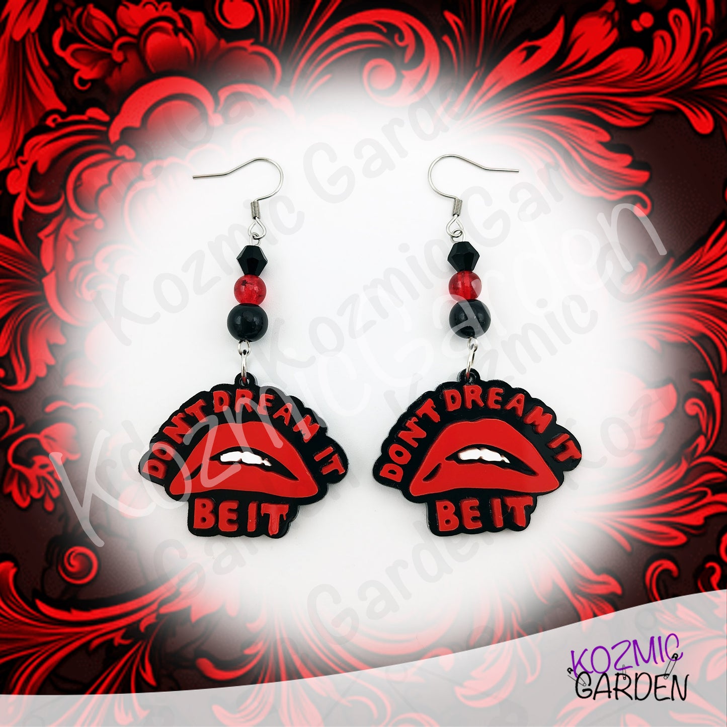 "Don't Dream It, Be It" Earrings - Rocky Horror Picture Show Inspired Lips Dangles