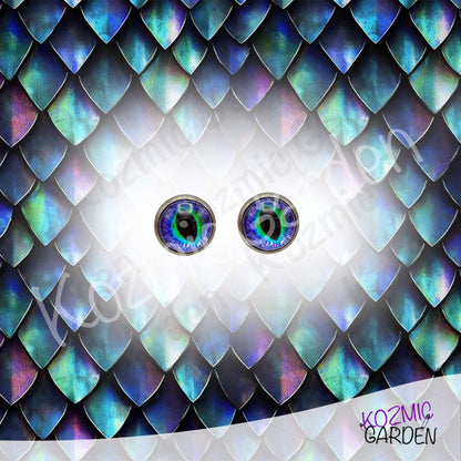 Hypnotic Dragon Eye Stud Earrings | Mystic Cabochon Fantasy Jewelry | Enchanted Magical Gift
