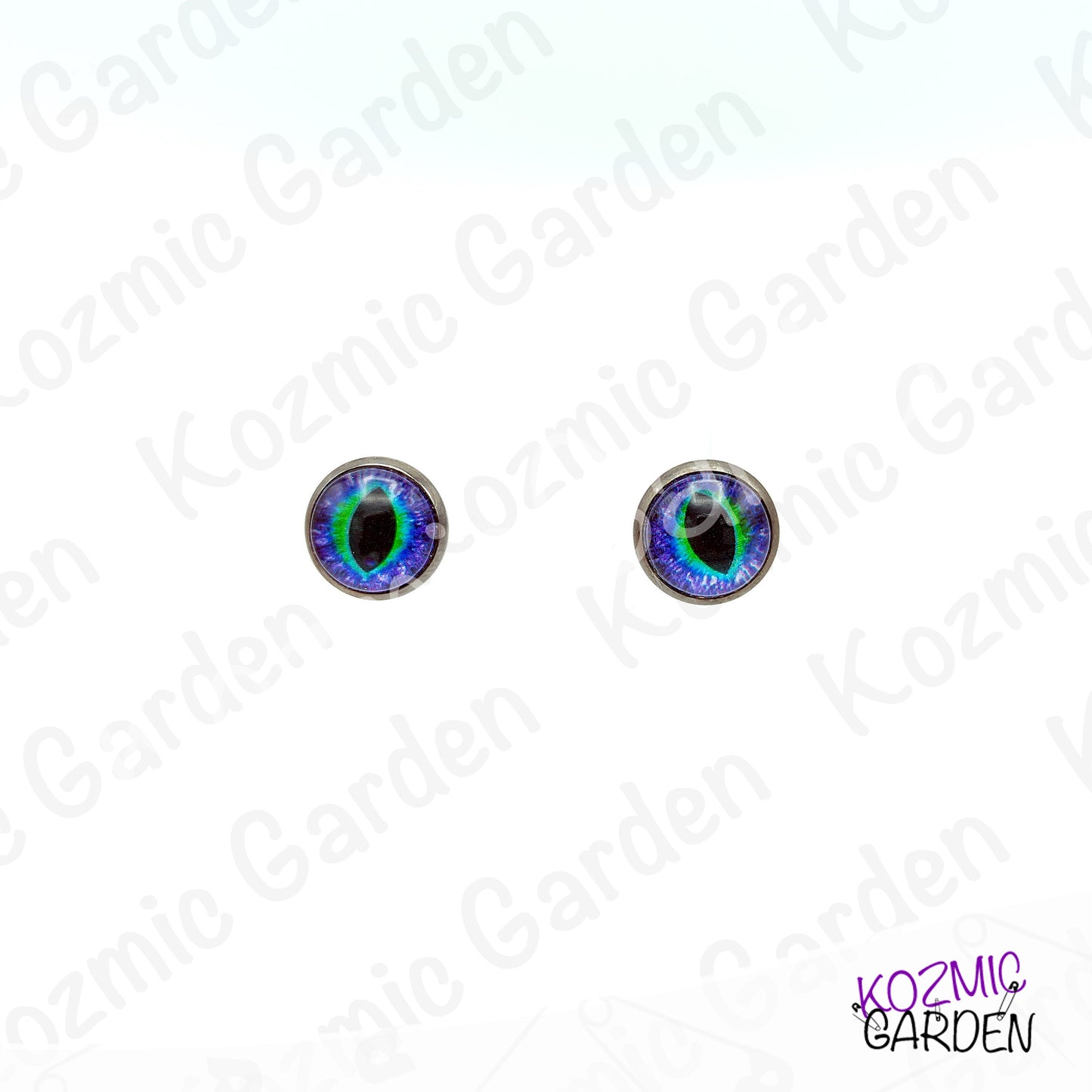 Hypnotic Dragon Eye Stud Earrings | Mystic Cabochon Fantasy Jewelry | Enchanted Magical Gift