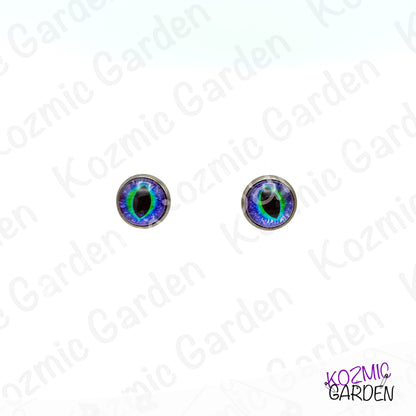 Hypnotic Dragon Eye Stud Earrings | Mystic Cabochon Fantasy Jewelry | Enchanted Magical Gift