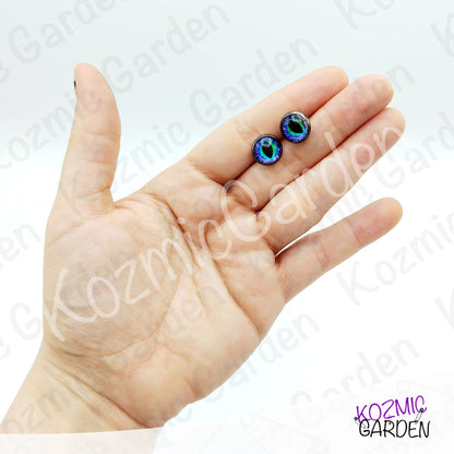 Hypnotic Dragon Eye Stud Earrings | Mystic Cabochon Fantasy Jewelry | Enchanted Magical Gift
