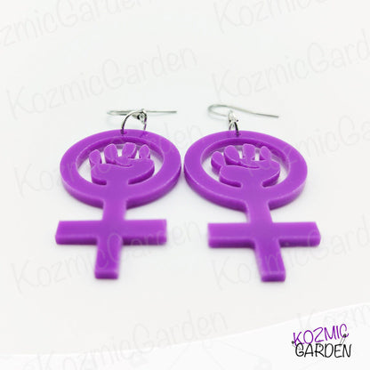 FEMINIST FIST SYMBOL EARRINGS - Wear Your Rights Proudly