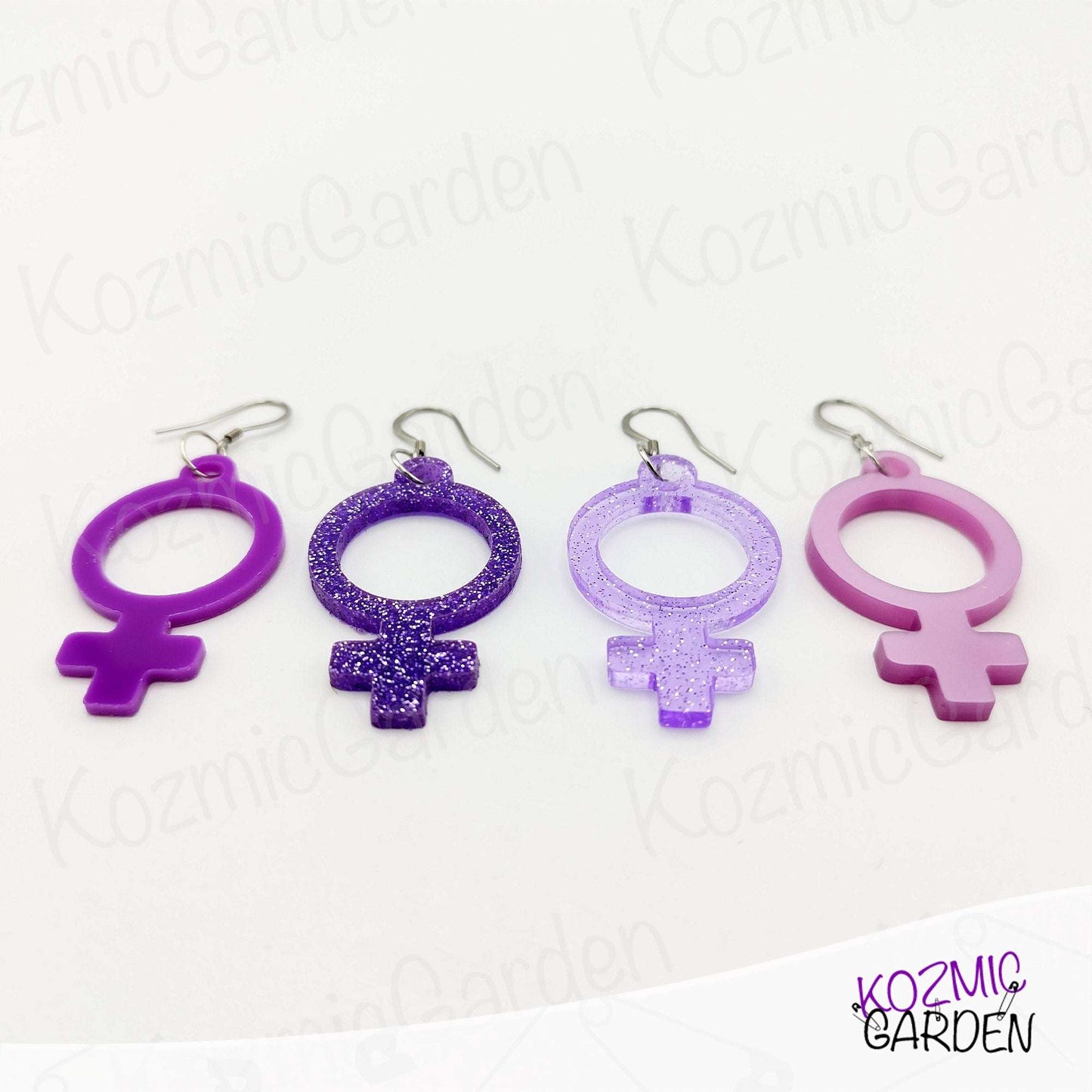 Feminist Symbol Earrings - Power in Purple: Venus Symbol Earrings