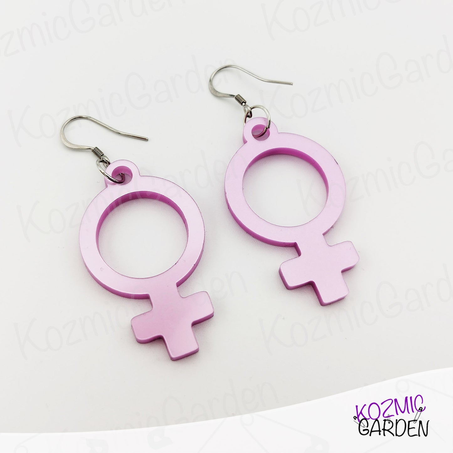 Feminist Symbol Earrings - Power in Purple: Venus Symbol Earrings