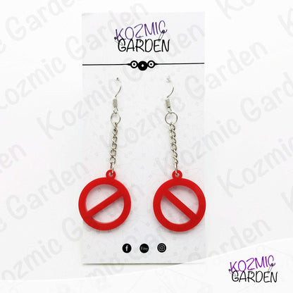 Forbidden Traffic Sign Earrings | Let your rebellious spirit shine!