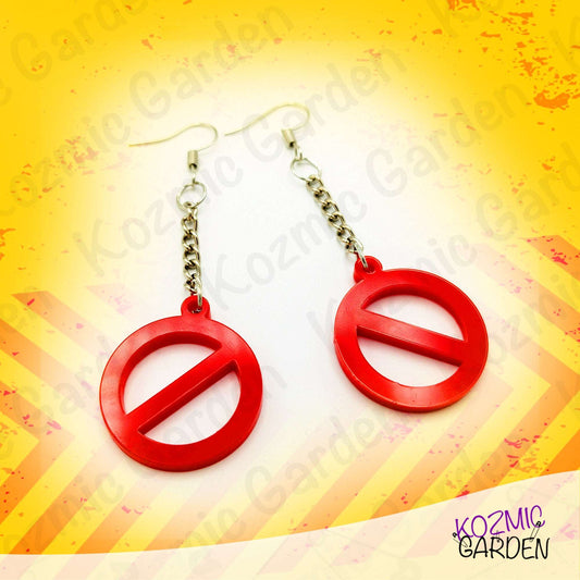 Forbidden Traffic Sign Earrings | Let your rebellious spirit shine!
