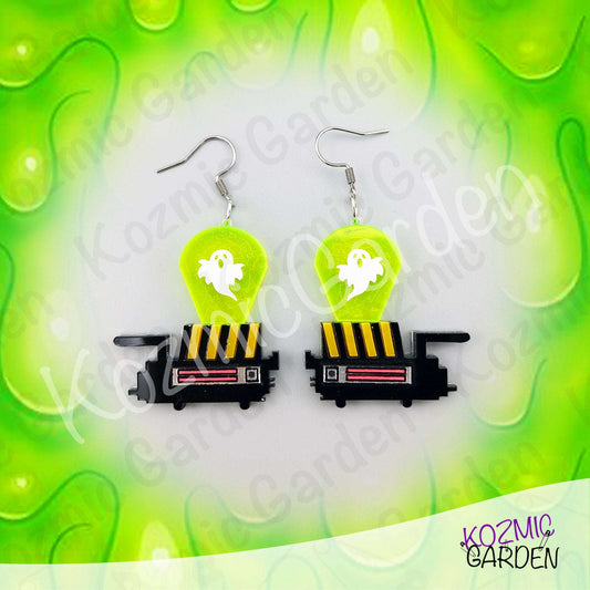 Ghostbusters Trap Earrings – Acrylic Ghost Trap Pendant