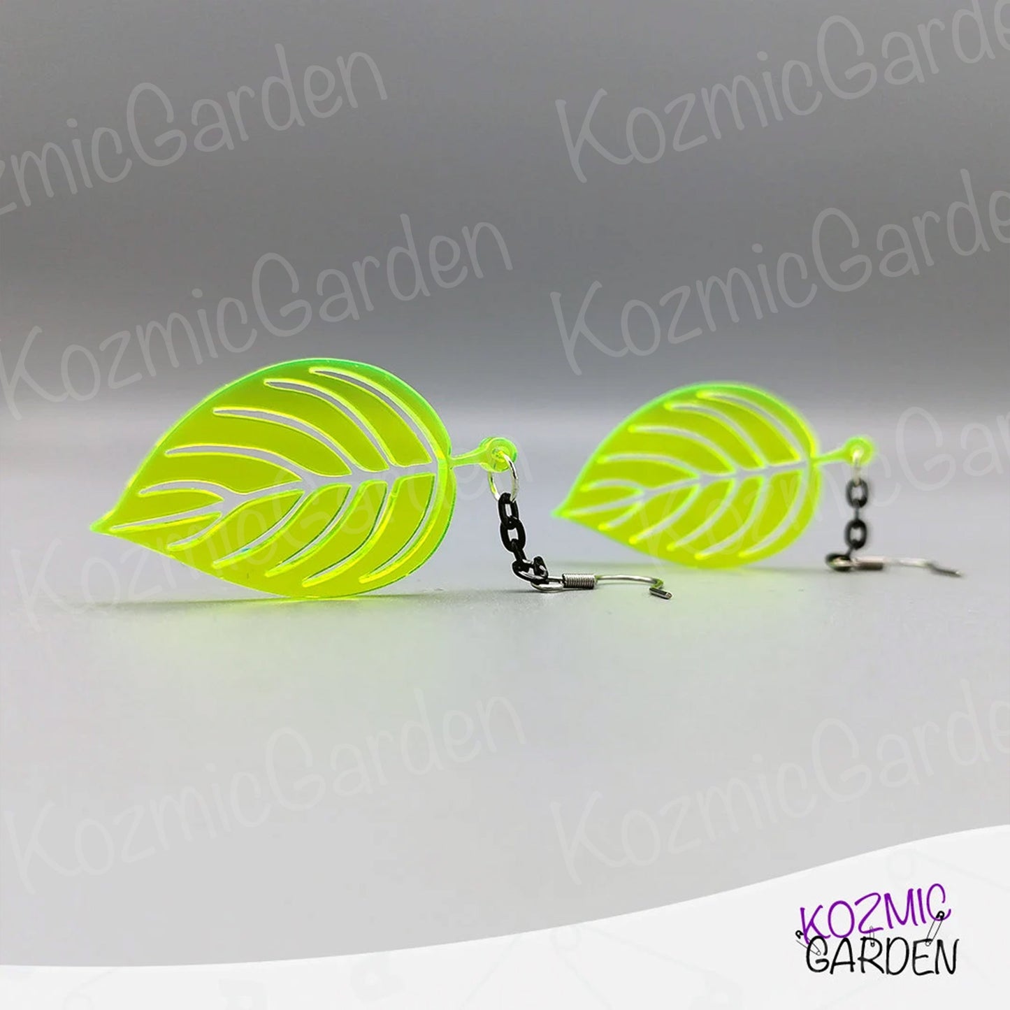 Neon Green Leaf Earrings | Join Nature's Neon Symphony