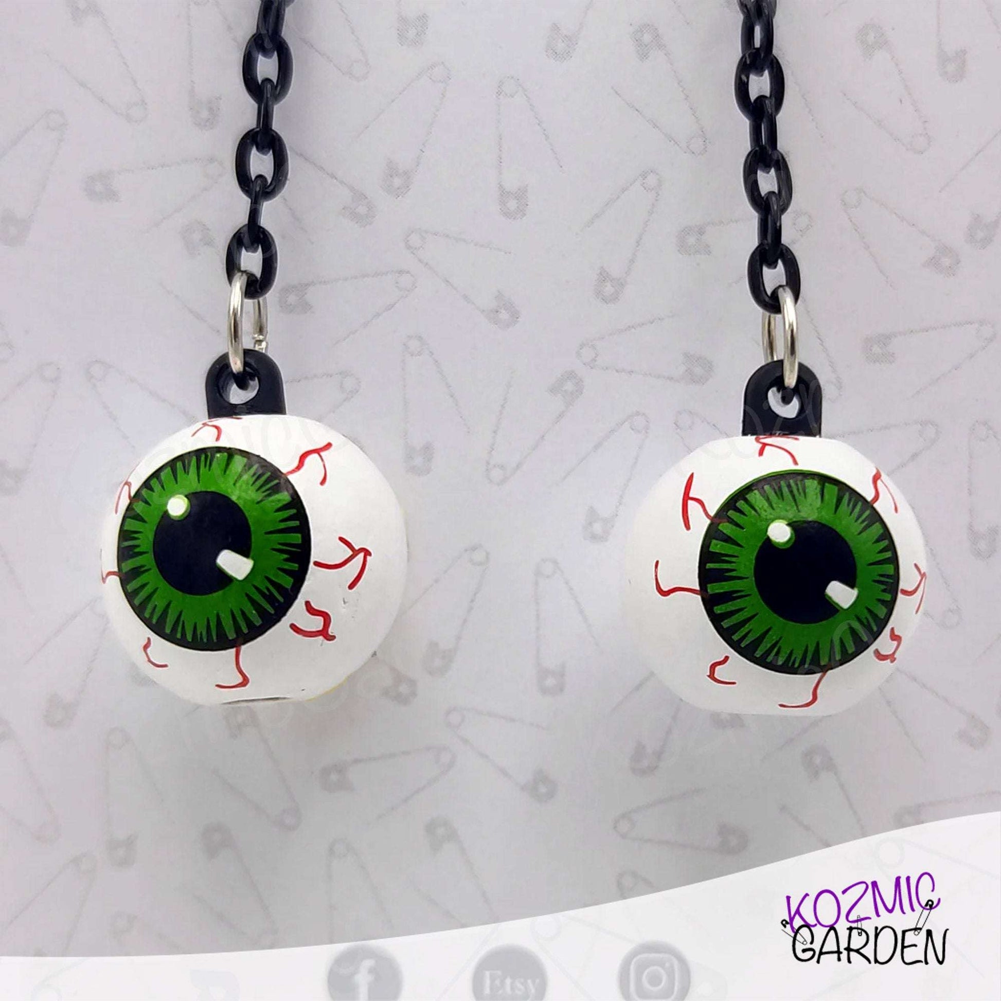 GREEN EYEBALL EARRINGS | A Unique Eye-Catching Style!