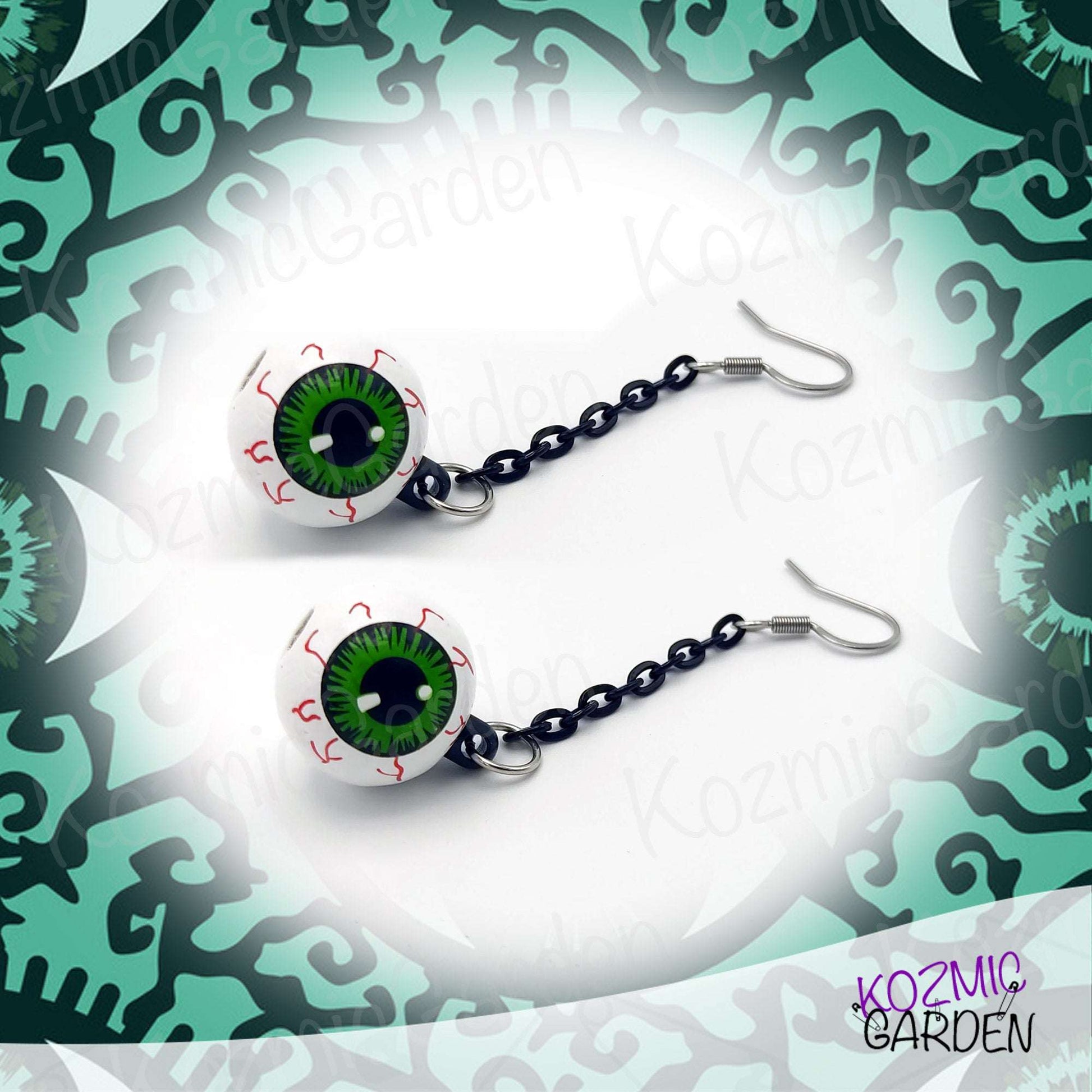 GREEN EYEBALL EARRINGS | A Unique Eye-Catching Style!