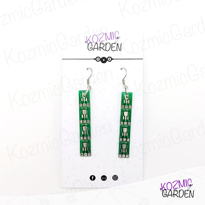 GREEN MICROCHIP EARRINGS | Get Wired for Style!