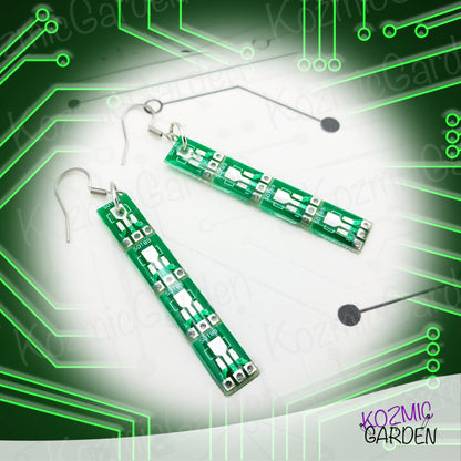 GREEN MICROCHIP EARRINGS | Get Wired for Style!