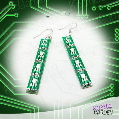 GREEN MICROCHIP EARRINGS | Get Wired for Style!