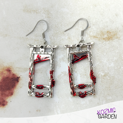 BLOODY GUILLOTINE EARRINGS | Off with Their Heads!