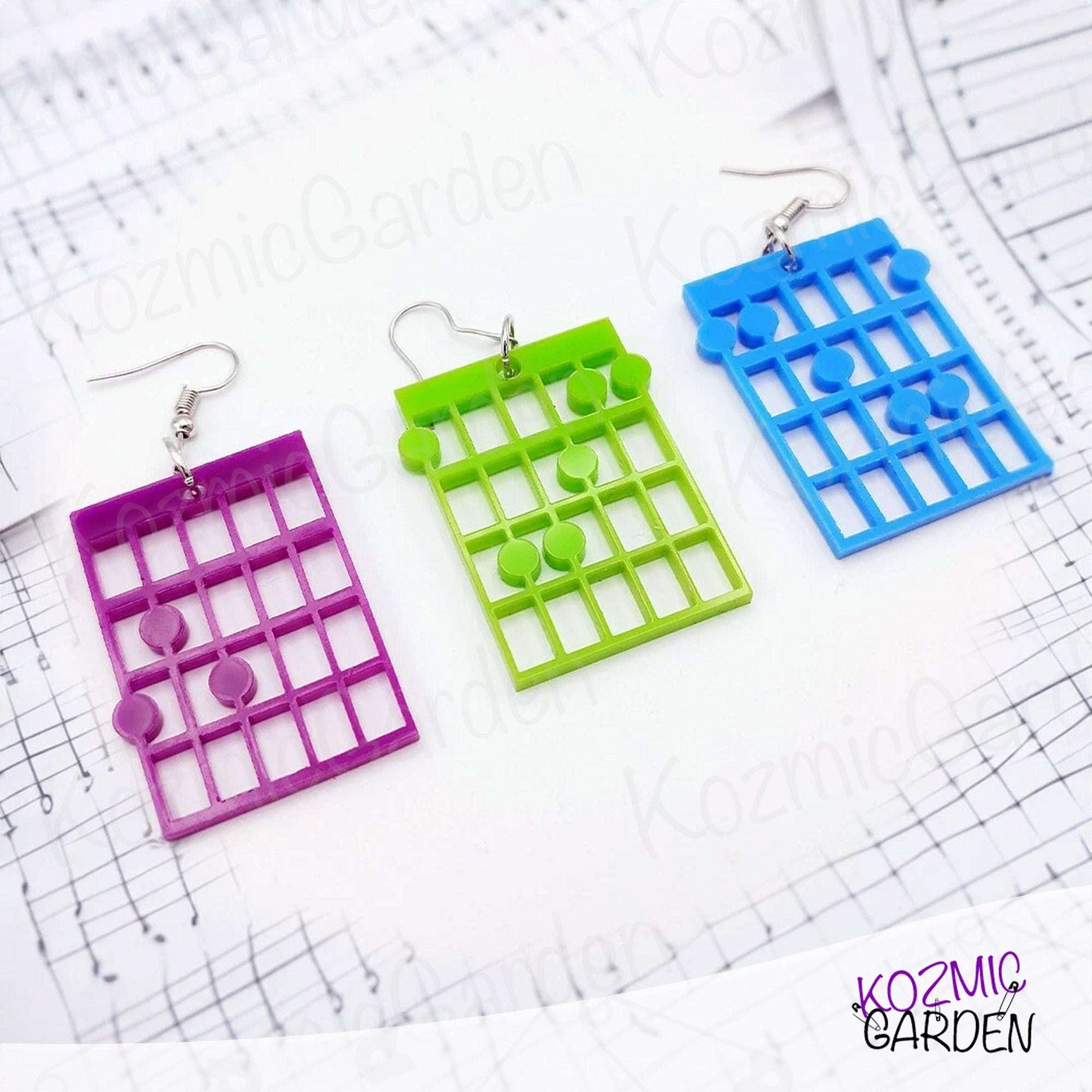 Guitar Chord Earrings and Pendant | Keep on Rockin'