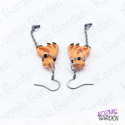 Gothic Hand Pendulum Earrings | Silver Mirrored Acrylic Witchy Jewelry