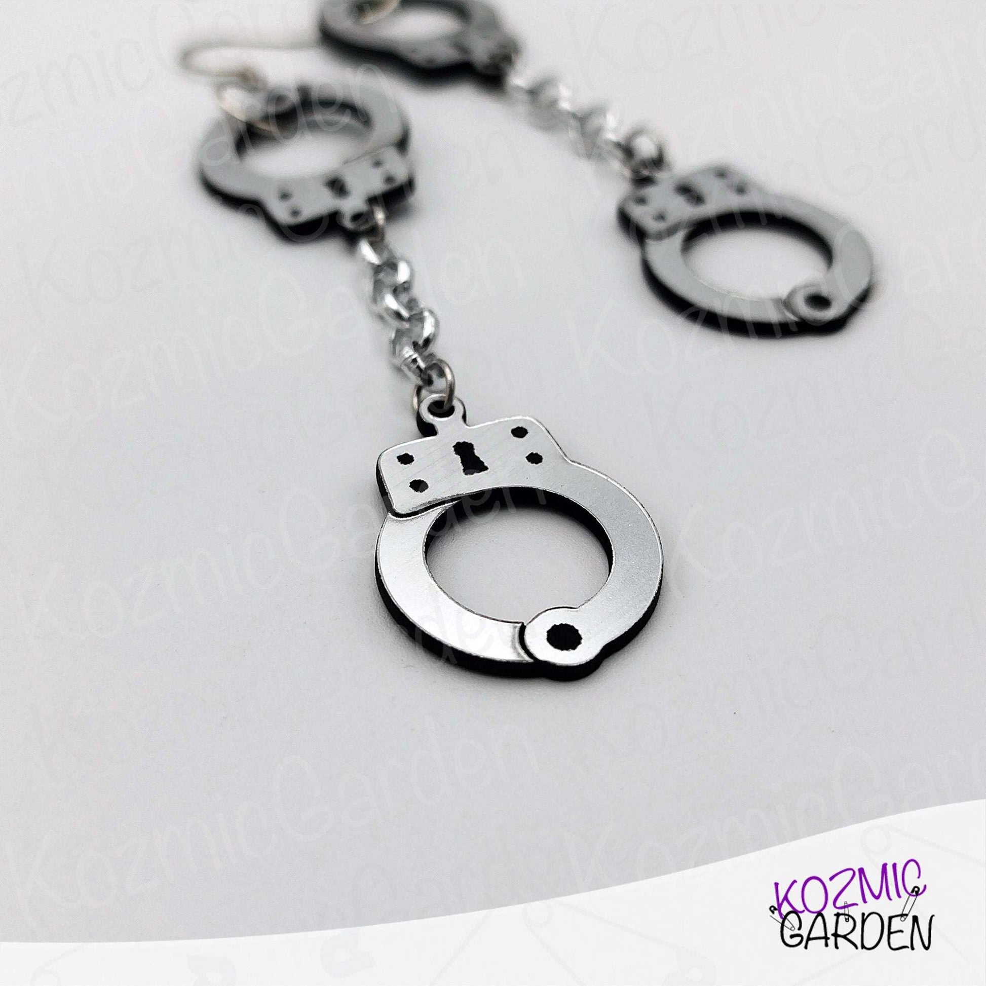 Silver Handcuff Chain Earrings for Rule-Breakers