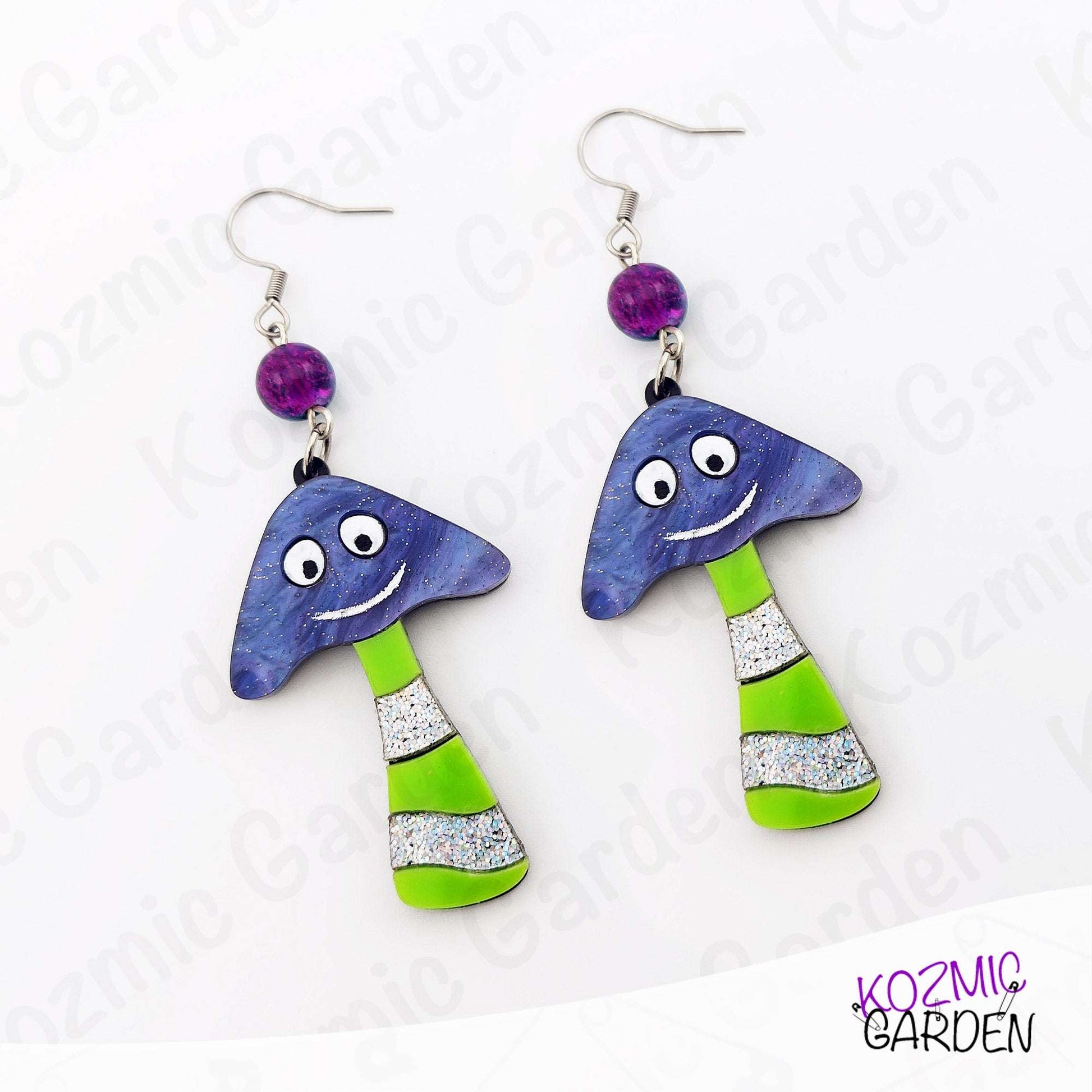 Happy Mushroom Earrings | Fantasy Mushrooms with Eyes & Smile