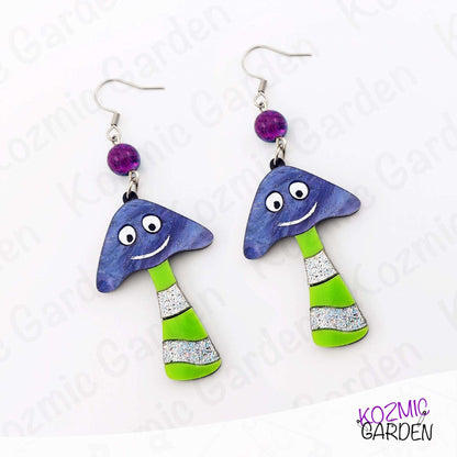 Happy Mushroom Earrings | Fantasy Mushrooms with Eyes & Smile