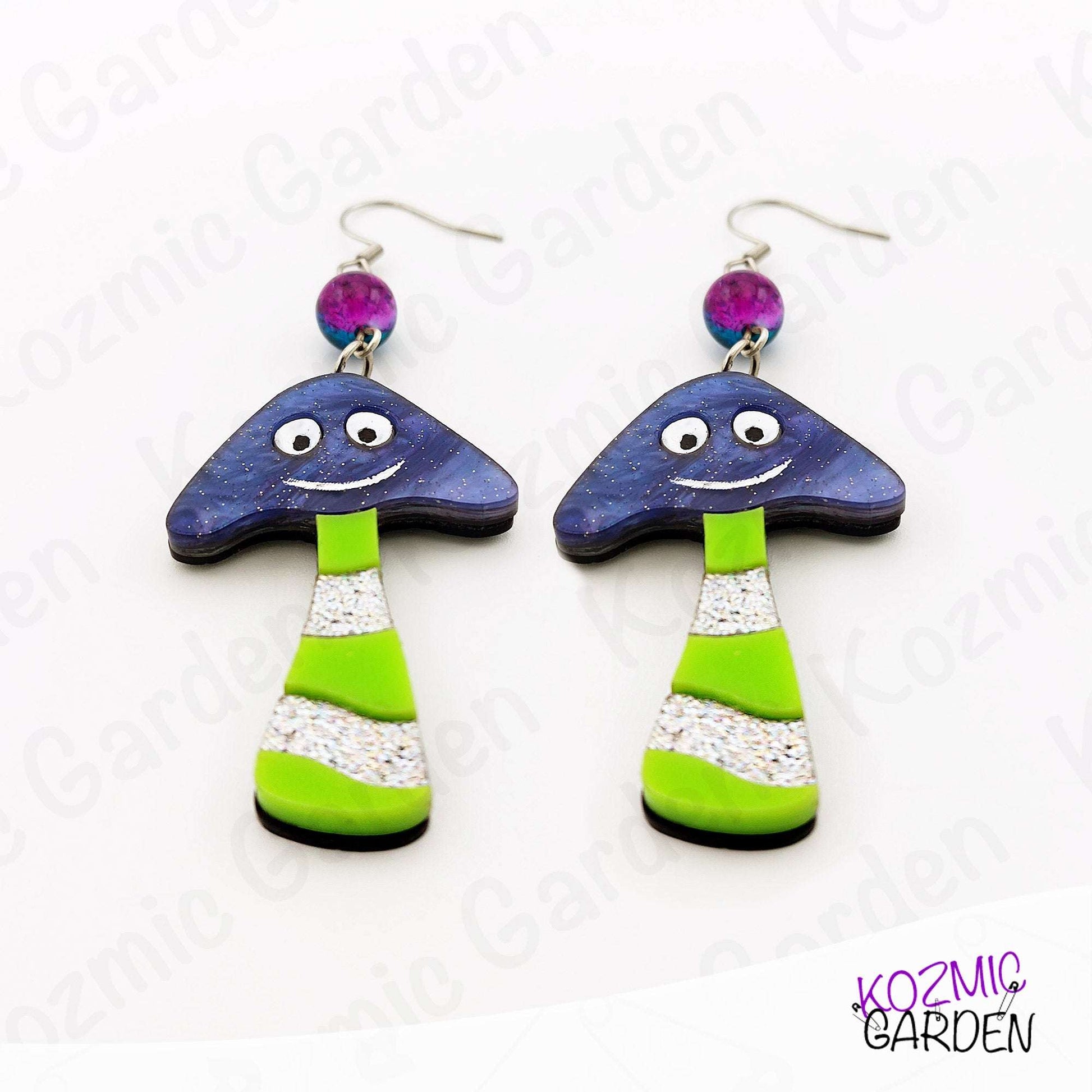Happy Mushroom Earrings | Fantasy Mushrooms with Eyes & Smile