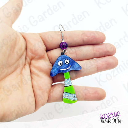 Happy Mushroom Earrings | Fantasy Mushrooms with Eyes & Smile