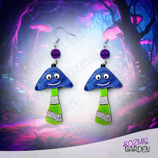 Happy Mushroom Earrings | Fantasy Mushrooms with Eyes & Smile
