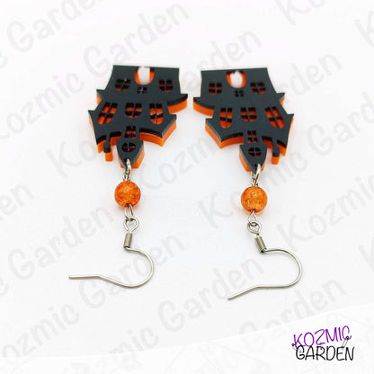 Spooky Haunted Mansion & Haunted House Earrings - Halloween Jewelry