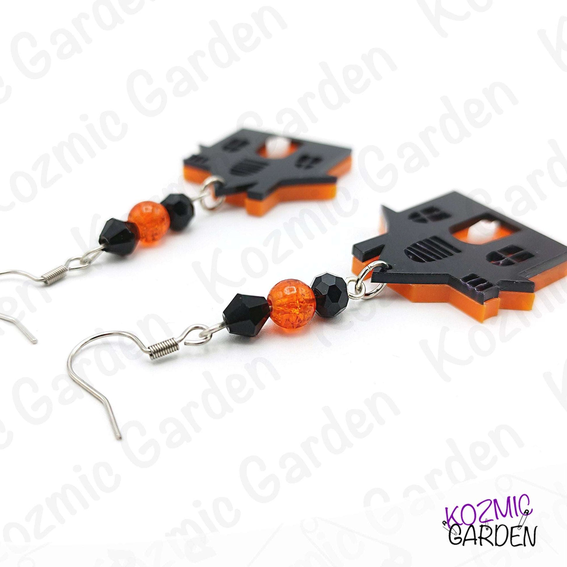 Spooky Haunted Mansion & Haunted House Earrings - Halloween Jewelry
