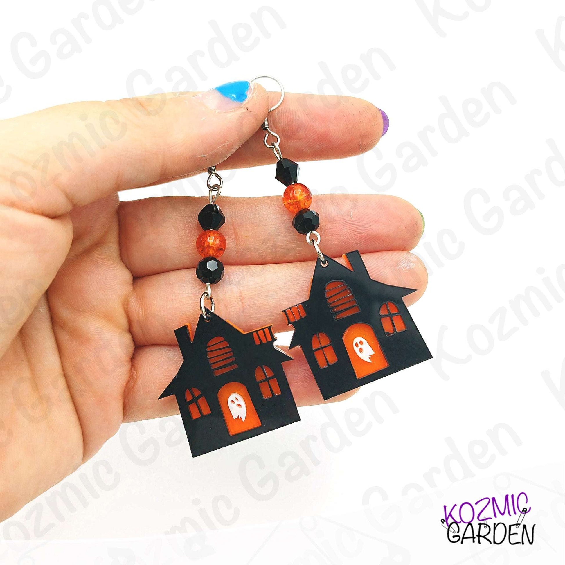 Spooky Haunted Mansion & Haunted House Earrings - Halloween Jewelry