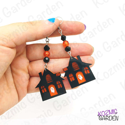 Spooky Haunted Mansion & Haunted House Earrings - Halloween Jewelry