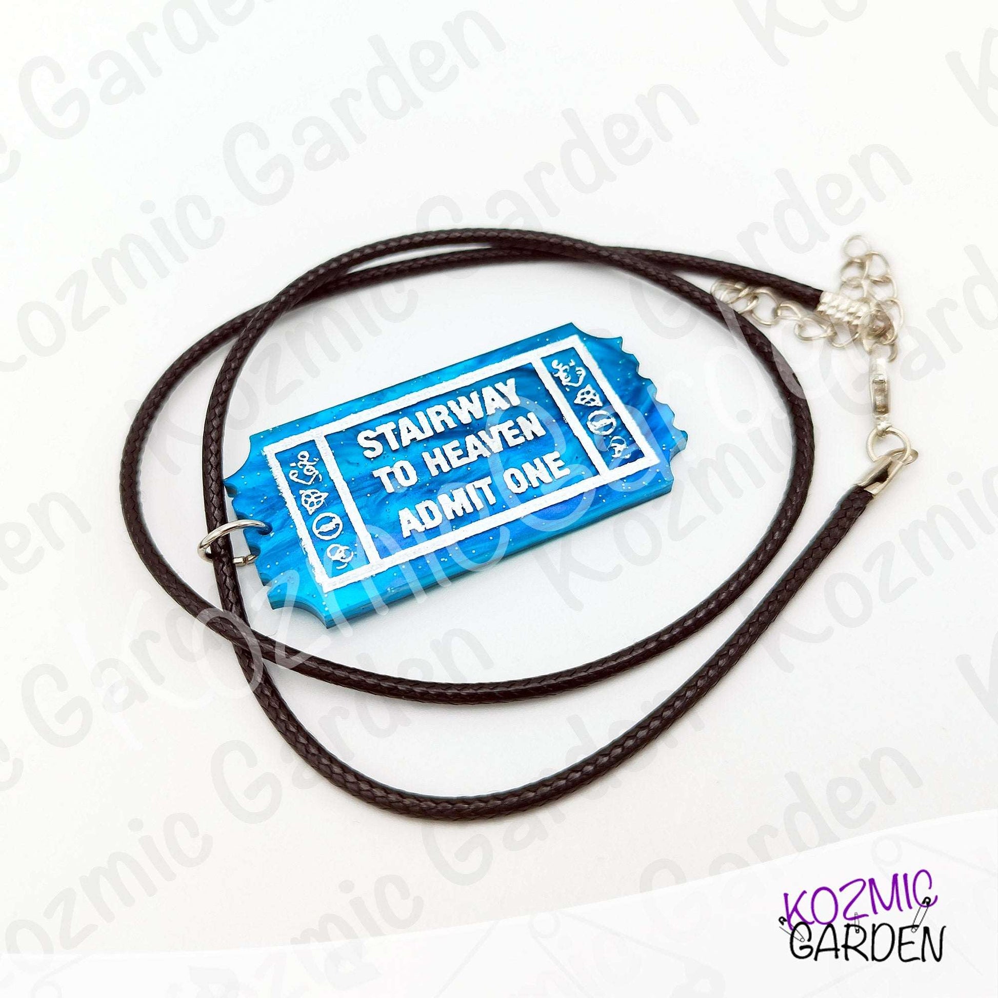 Rock Ticket Brooch or Pendant - Highway to Hell Red Pin & Stairway to Heaven One Way Ticket