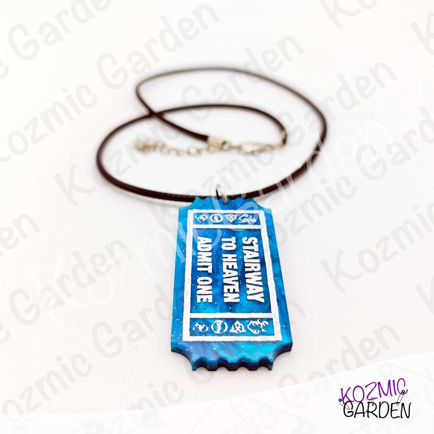 Rock Ticket Brooch or Pendant - Highway to Hell Red Pin & Stairway to Heaven One Way Ticket