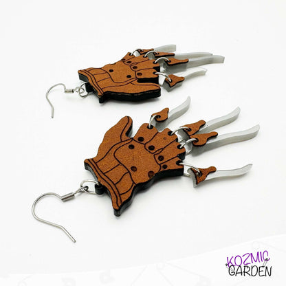 Freddy Krueger Gloves Earrings -  Dare to Dream with Freddy's razor-sharp glove
