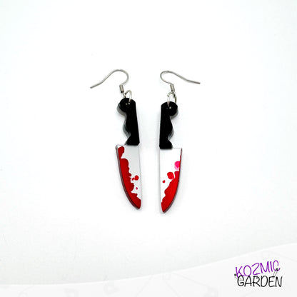 Bloody Knife, Saw and Butcher Knife Earrings | Unleash Your Inner Slasher!