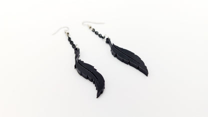 RAVEN FEATHER EARRINGS - Kozmic Garden