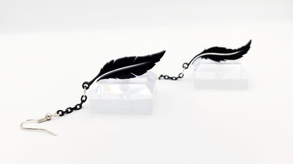 RAVEN FEATHER EARRINGS - Kozmic Garden