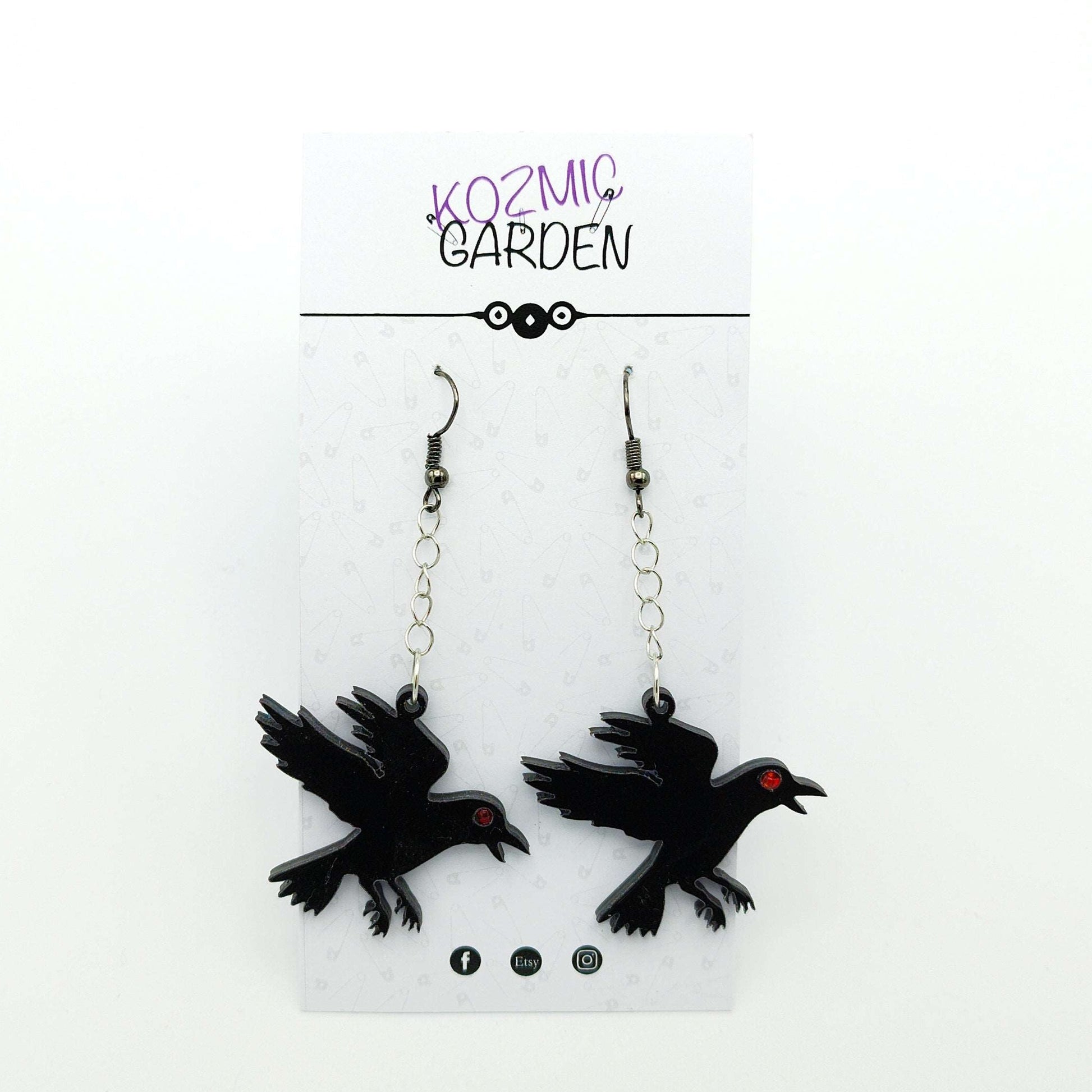 FLYING RAVEN EARRINGS - Kozmic Garden