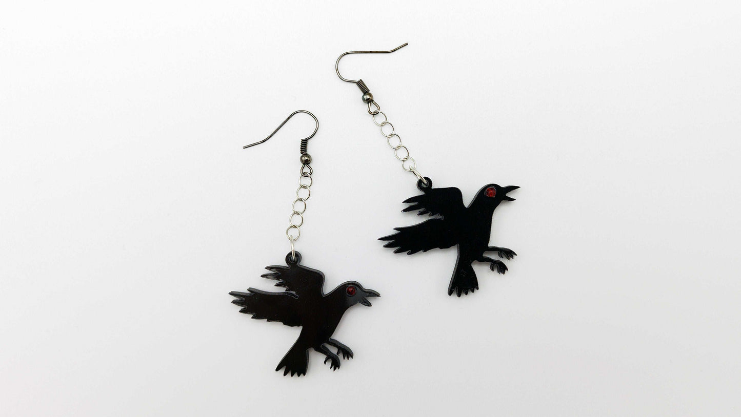 FLYING RAVEN EARRINGS - Kozmic Garden