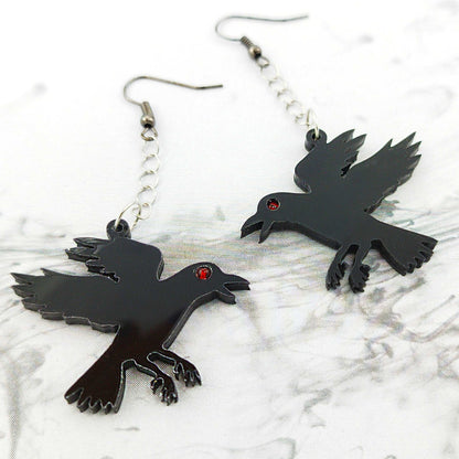 FLYING RAVEN EARRINGS - Kozmic Garden