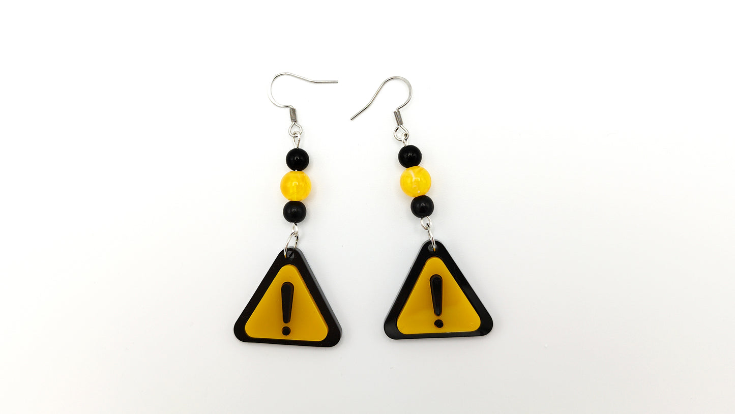 WARNING SIGN EARRINGS - Kozmic Garden