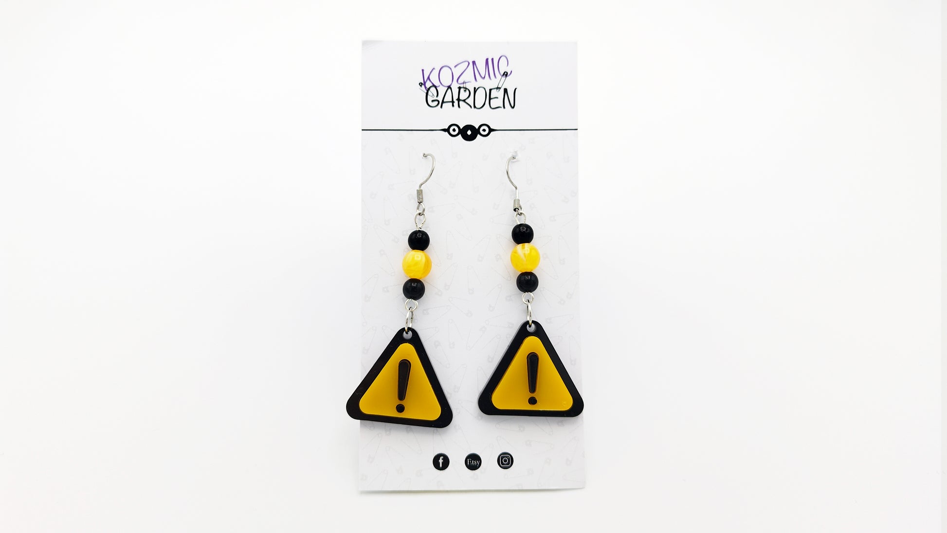 WARNING SIGN EARRINGS - Kozmic Garden